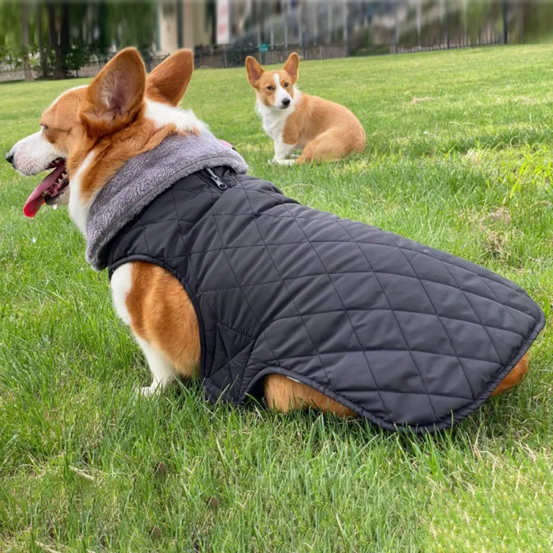 Large Winter Pet Dog Clothes Vest For Dogs Warm Thicken Waterproof Dog Coat For Small Dog Big Fur Collar Big Dog Jacket XS-3XL