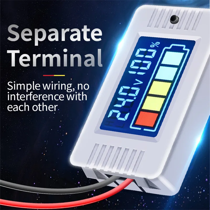 Battery Capacity Indicator 12V 24V 36V 48V 60V 72V 0-100V Li-ion Lead acid Battery Tester with LCD Digital Voltmeter