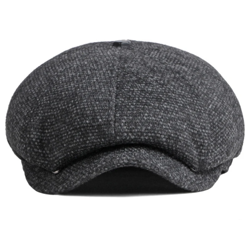 HT3747 Beret Men Women Autumn Winter Hat Octagonal  Cap New Warm Artist Painter Wool Beret Hat Male Female Flat Beret Cap