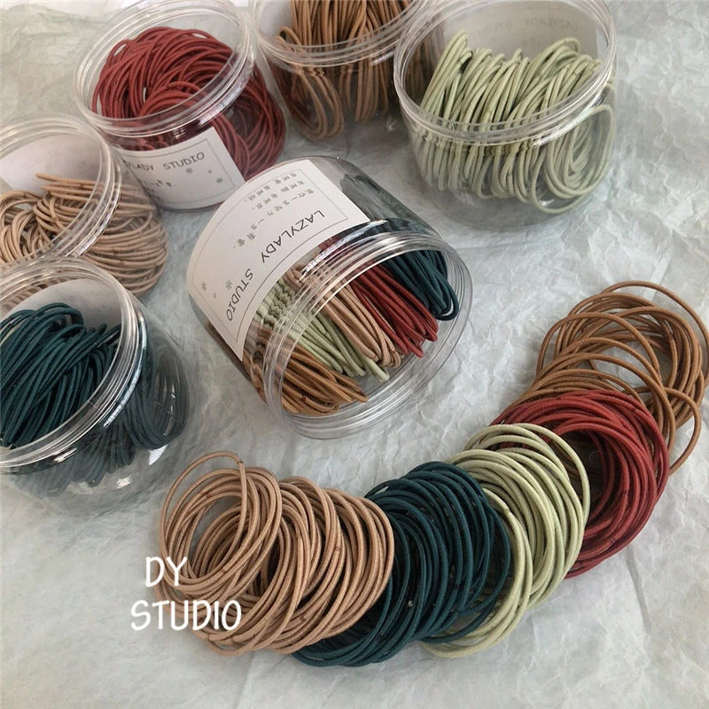 100PCS/pack 5CM/2CM Solid color Simplicity Hair Bands For Women Elastic Hair Rope Rubber band Fashion Hair Accessories