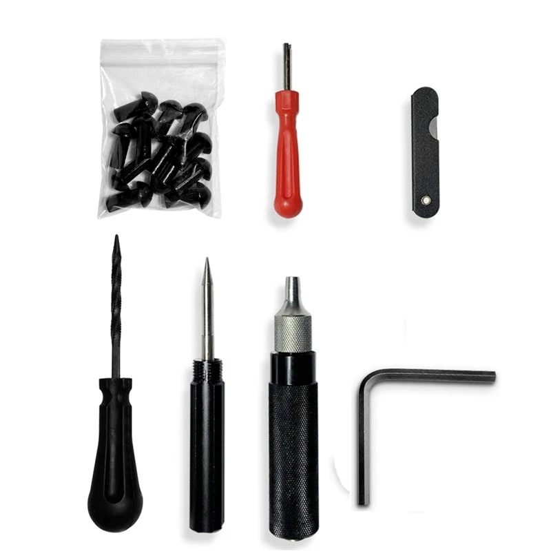 

Car Motorcycle Tire Repair Plugger Tools Set Tire Wheel Repair Kit Mushroom Plug Probe Nozzle