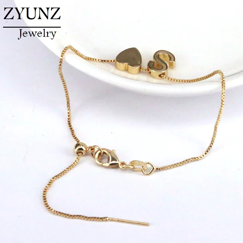 6PCS, Lovely Heart Letter Link Chain Bracelets for Women Gold Color Anklet Bracelets