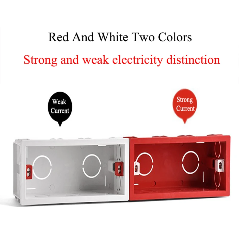 

PSSRISE 118 Type AU US Standard Installation Box Wall Switch Socket Junction Box PVC Hidden Switch Bottom Mounting Box 108*65mm