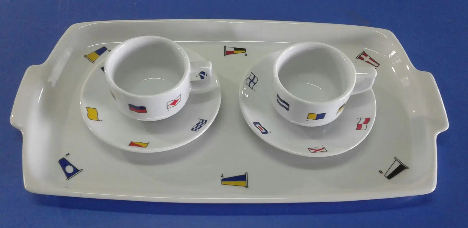 

DOLBOVI DENİZCİ PORCELAIN tray AND 2 PCS COFFEE FİNCANI tray поднос plateau de service