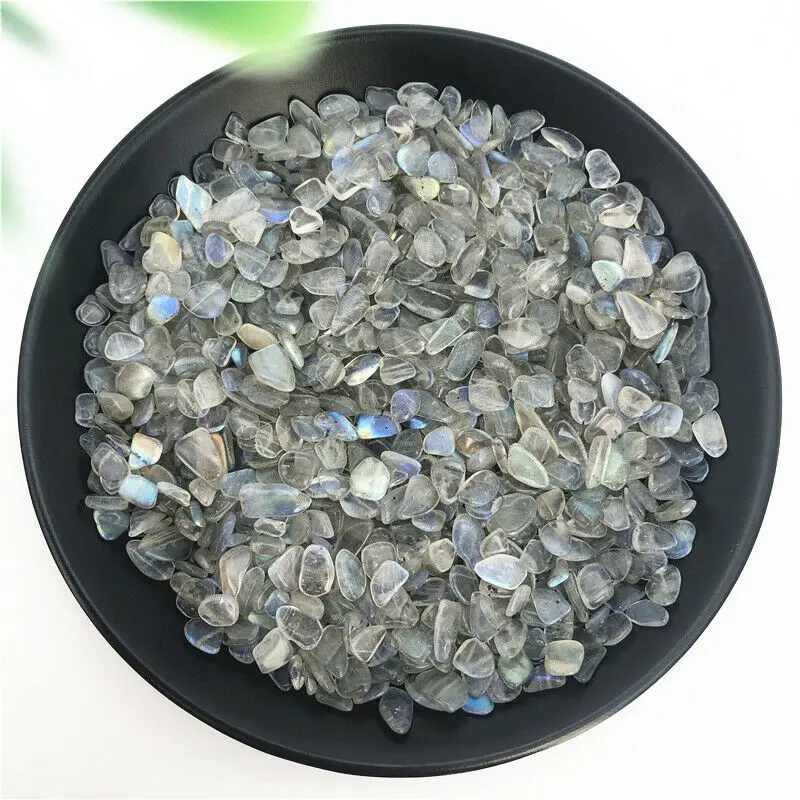 Drop Shipping 50g 5-8mm Beautiful Natural Grey Moonstone Crystal Gravel Tumbled Chips Stone Healing Natural Stones and Crystals