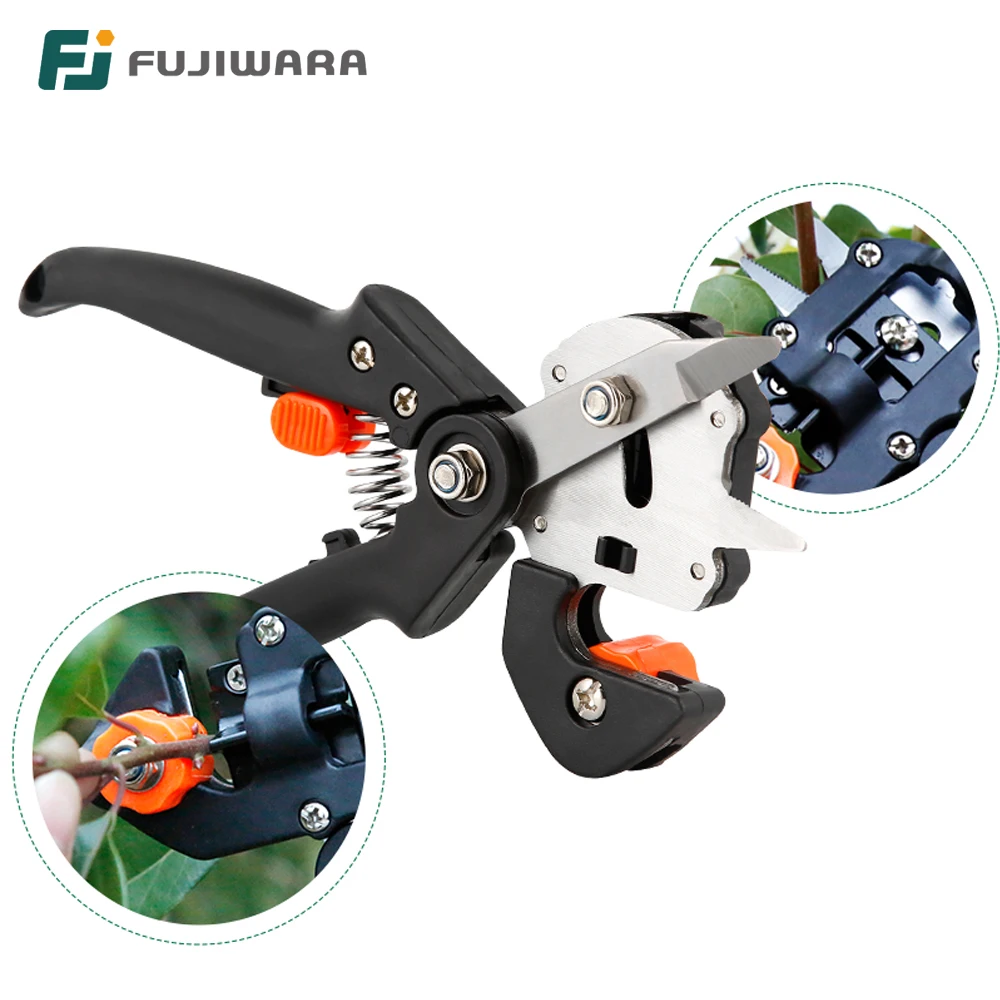 FUJIWARA Grafting Shears Scissor  Fruit Tree Vaccination Multi-function Bud Cutter 3 Styple Blade Gardening Tools