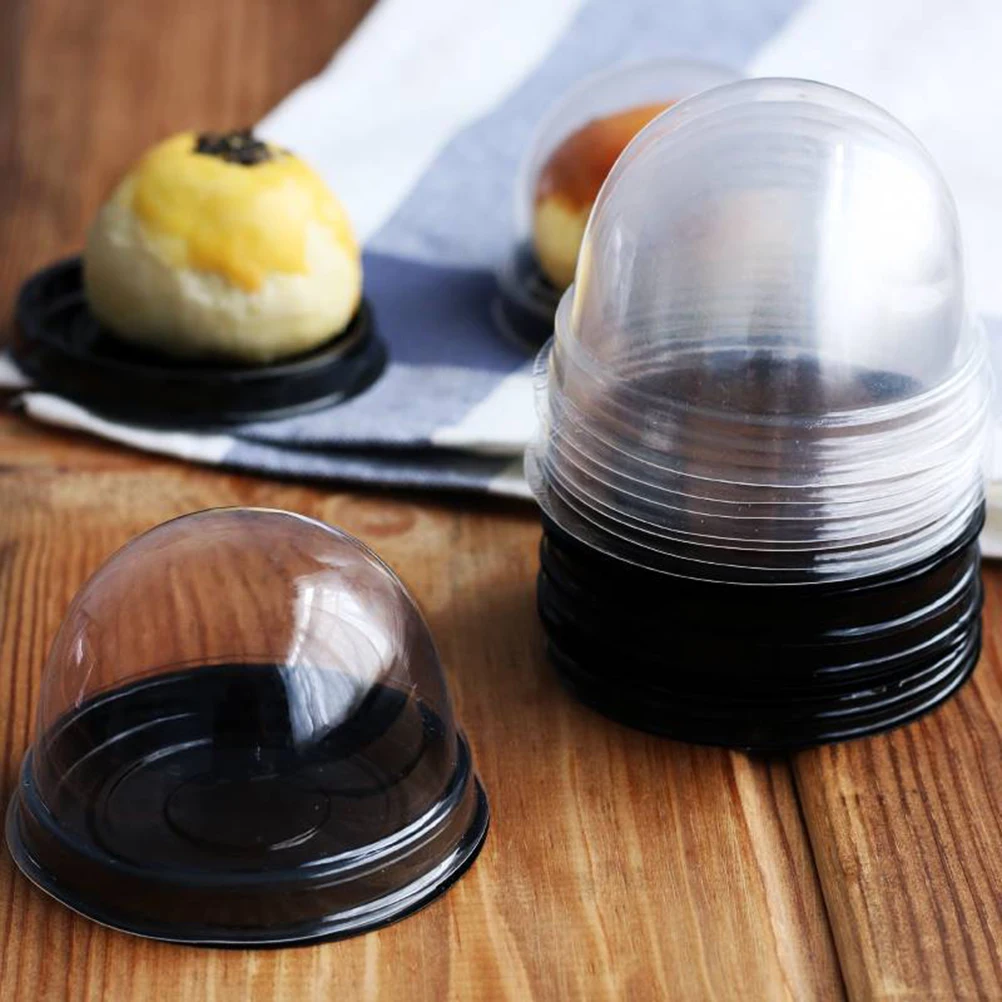 50pcs Packing Boxes Transparent Plastic Cake Boxes Non Food Grade Environmental Dessert Packaging