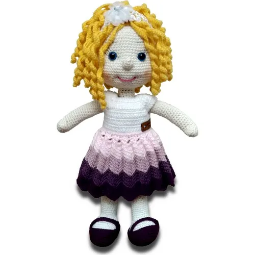 Cute Blonde Girl Doll Amigurumi Organic Toy 38 cm