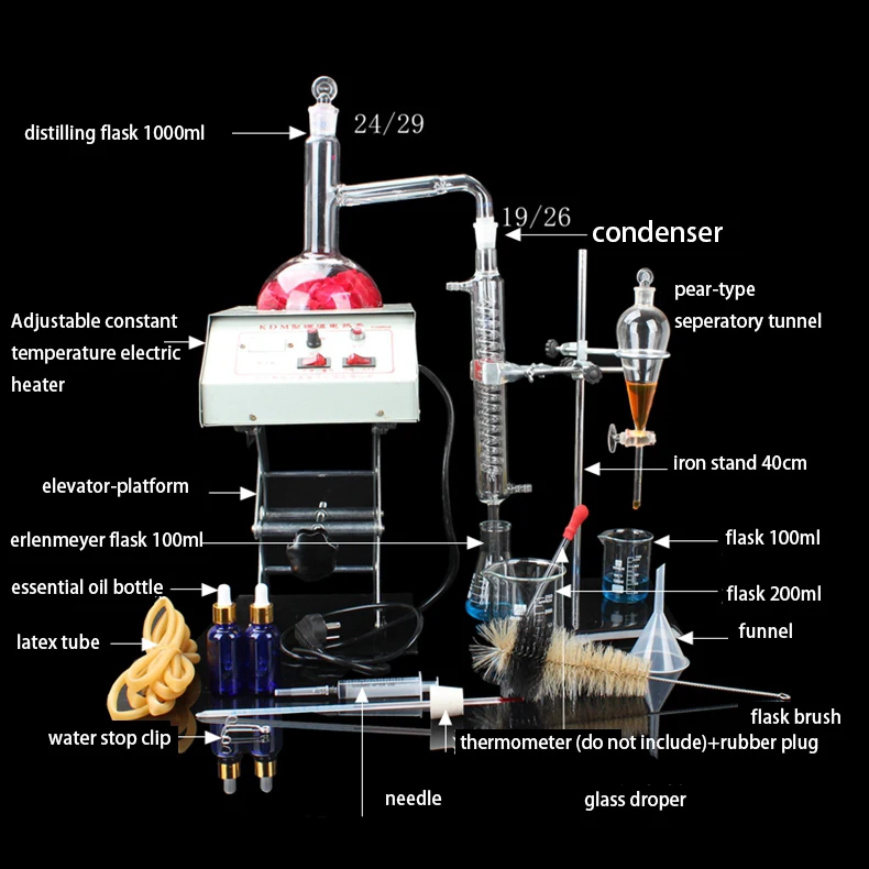 Home & Experiment Apparatus Electric Heating Set Distillation Purified Essential Oil Extracter Lab Distillation Equipment