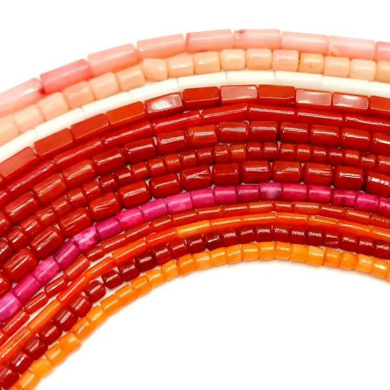 الطبيعية أسطواني المرجان حبة العزلة غير النظامية فضفاض الخرز لصنع المجوهرات سوار Charms بها بنفسك إكسسوارات عقد