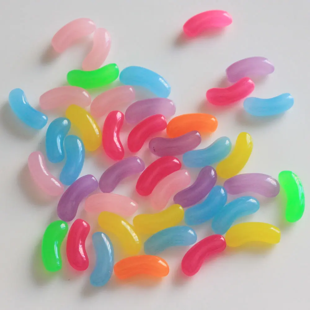 20*6MM Fluorescence Color Jelly Bean Cabochons Miniature Jelly Bean Cabochon Kawaii Jelly Bean Candy Cabs