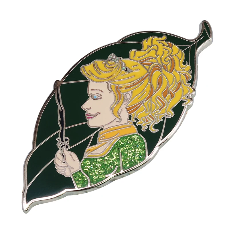 Tinkerbell glitter lapel pin cartoon fairy accessory