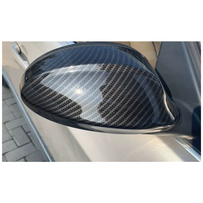 2 Pcs Carbon Fiber Rearview Mirror Cover Caps Shell For BMW 1 3 Series E81 E82 E87 E88 E90 E91 E92 E93 2004-2009 Car Accessories