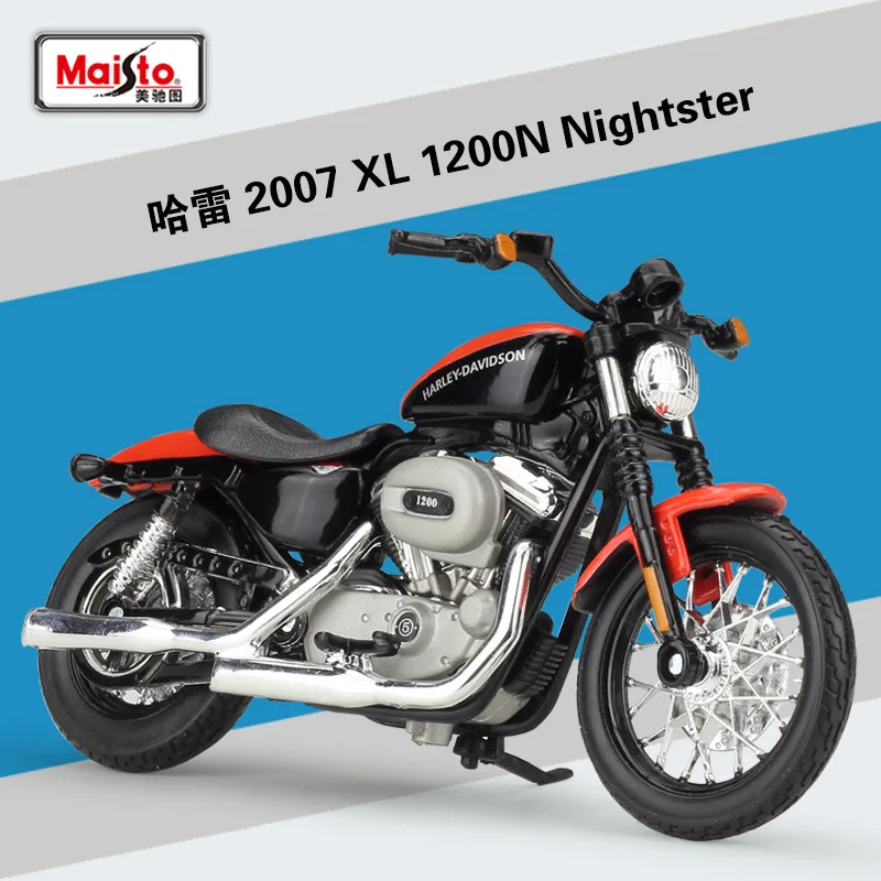 Maisto 1:18 Harley 2007 XL 1200N Nightster Motorcycle Model Toy