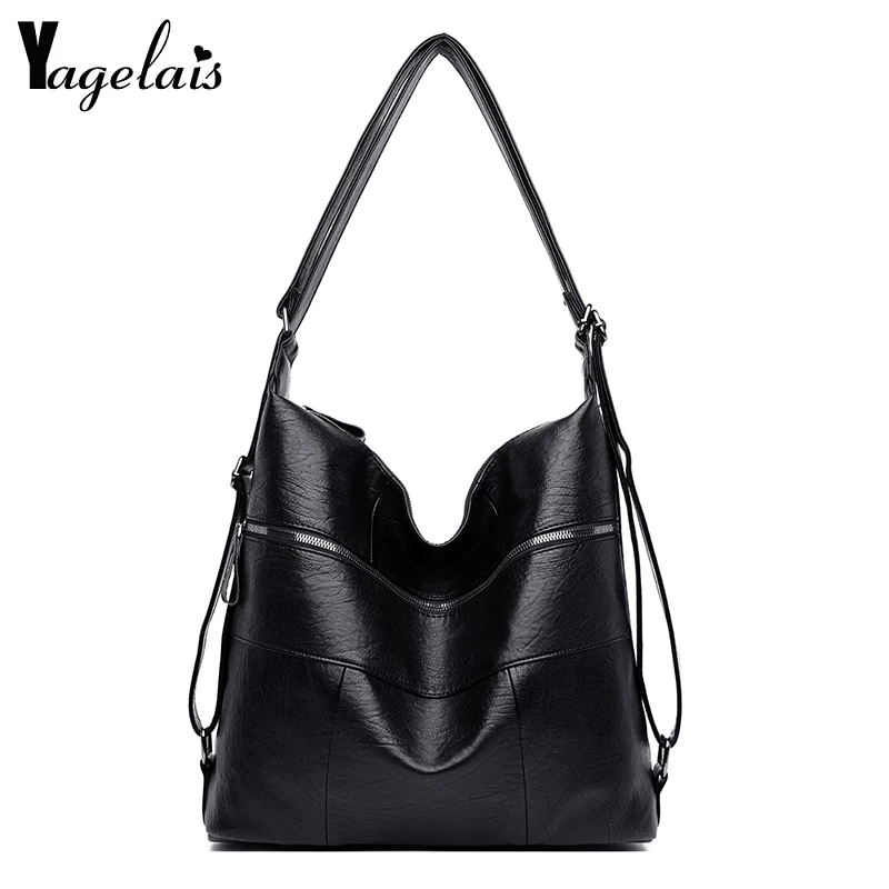 New Luxury Women\'s Soft Leather Handbags Designer Brand Large Capacity Woven Shoulder Bags Ladies Casual Totes Black Travel Bag