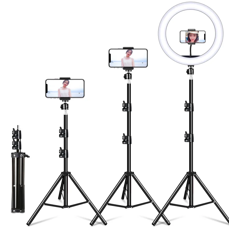 

1/4 Screw Head Universal Tripod Aluminum Selfie Lamp Stand Mobile Phone Video Live Digital Camera Photography Ring Light Tripods
