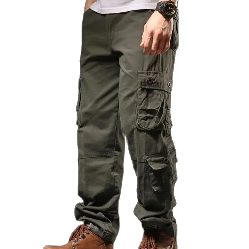 

Men's Military Tactical Pants Cargo Pants Mens Casual Multi Pockets Pants Men Outwear Straight Long Trousers Plus Size 42 44