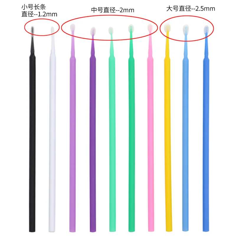 100pcs/Pack Micro Brushes Disposable Microbrush Applicators Eyelash Extensions Eyelash Glue Cleaning Brush for Eyelash Makeup