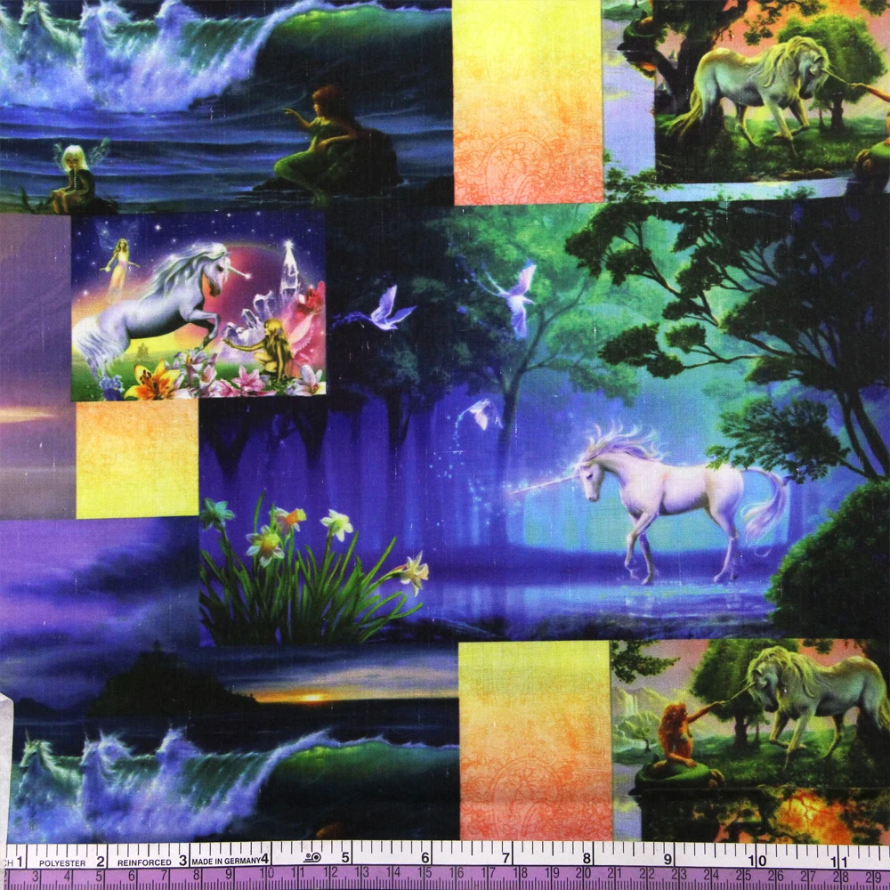 Patchwork Horse Wolf Printed Polyester Cotton Fabric for Tissue Sewing Quilting Fabrics Needlework Material DIY Handmade,c14281