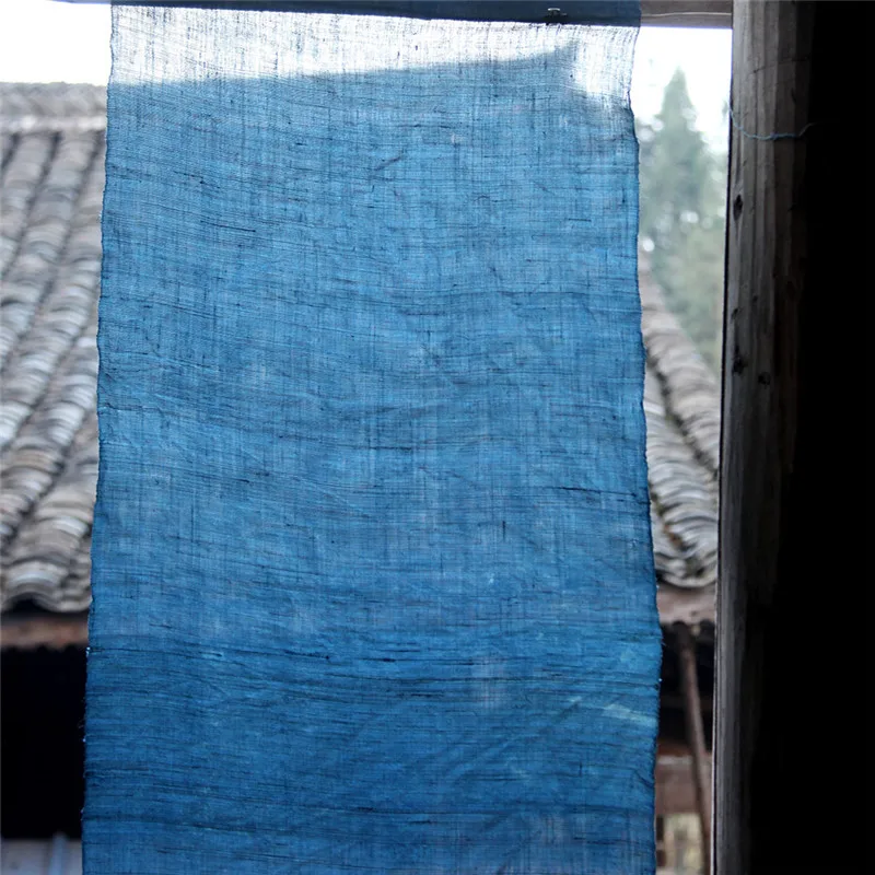 PVDF9 Indigo Plants Dyed Ramie Fabrics, Sashiko, Patchwork,Home Decoration, Door Curtain,Bedding,DIY Sewing Materies