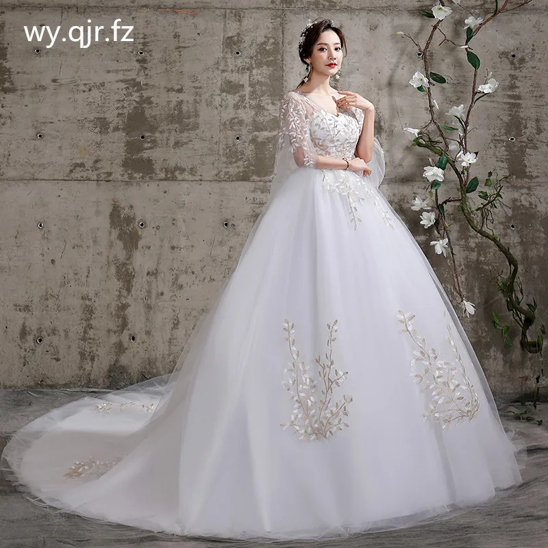 

XXN-116#Bridal wedding dress Embroidered Lace on Net Half-sleeve Lace Up Mermaid/Trumpet Custom size free delivery wholesale Gir