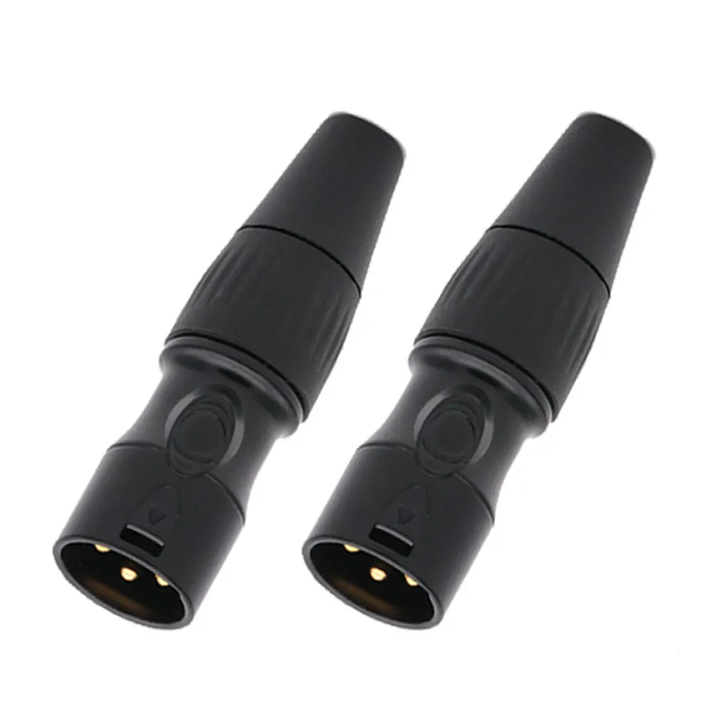 2pcs New Arrival DIY Solder Type Metal Material Audio Signal Plug XLR Male 3 Pin Audio Microphone Cable Connector