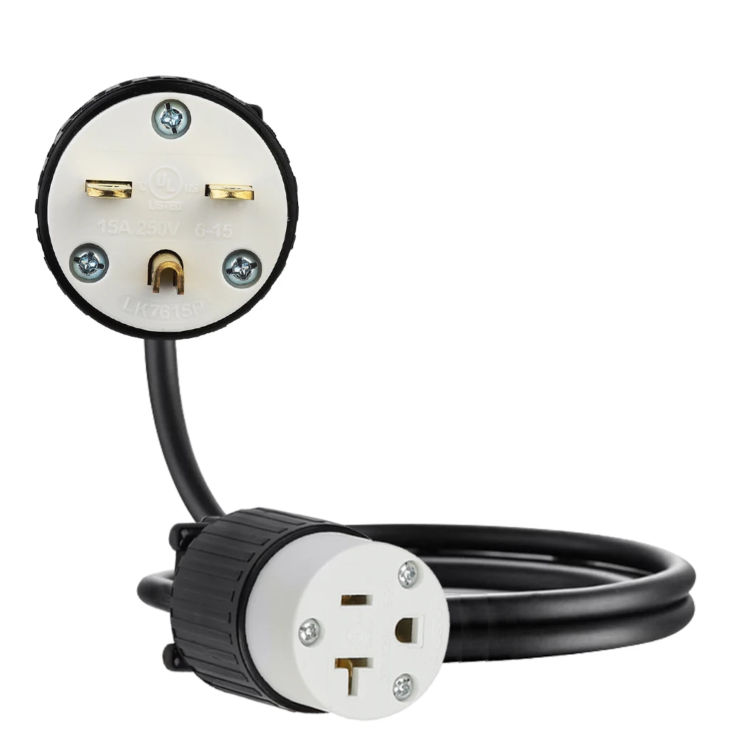 Jorindo NEMA 6-15P เป็น5-20R สายแปลงไฟมาตรฐานอเมริกันปลั๊ก3ขา6-15P เพื่อ5-20R ซ็อกเก็ต3รู