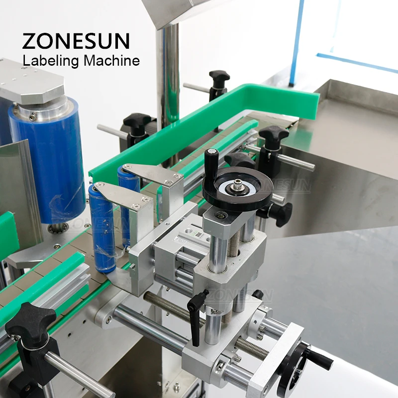 ZONESUN-آلة وضع العلامات على الزجاجات المستديرة الأوتوماتيكية ، وأداة وضع العلامات على ملصقات العلب الزجاجية