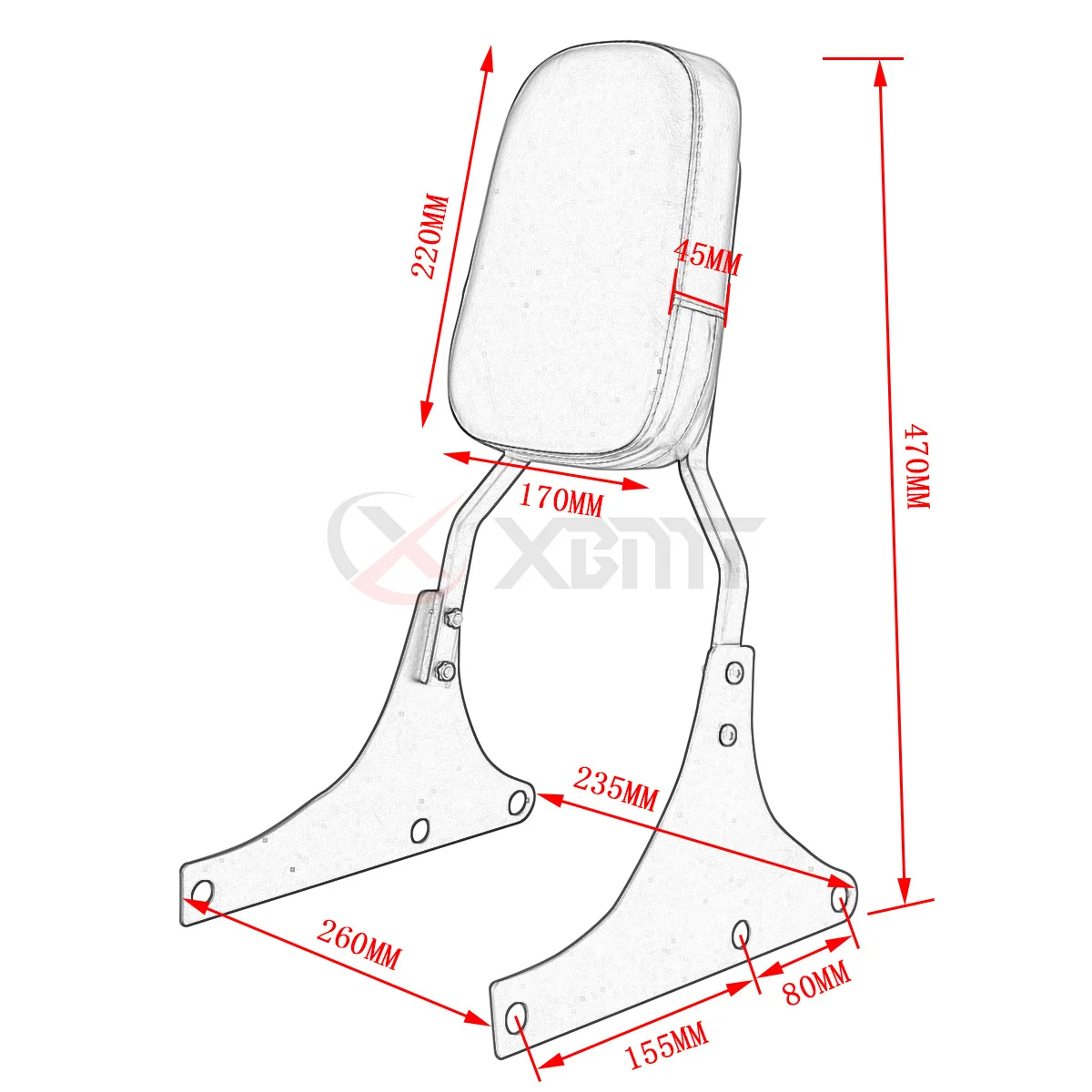 Motorcycle Passenger Backrest Sissy Bar For Harley Softail FLST FLSTC FLSTNSE FLSTSC FLSTF EFI FLSTCI EFI FXSTBI FXSTS FXST