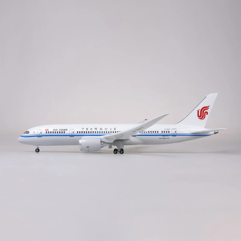 43CM 1:130 Air China B787 China Airlines 787 Aircraft Model With Wheel & Light Resin Airplane Toy For Collection Gift Souvenir