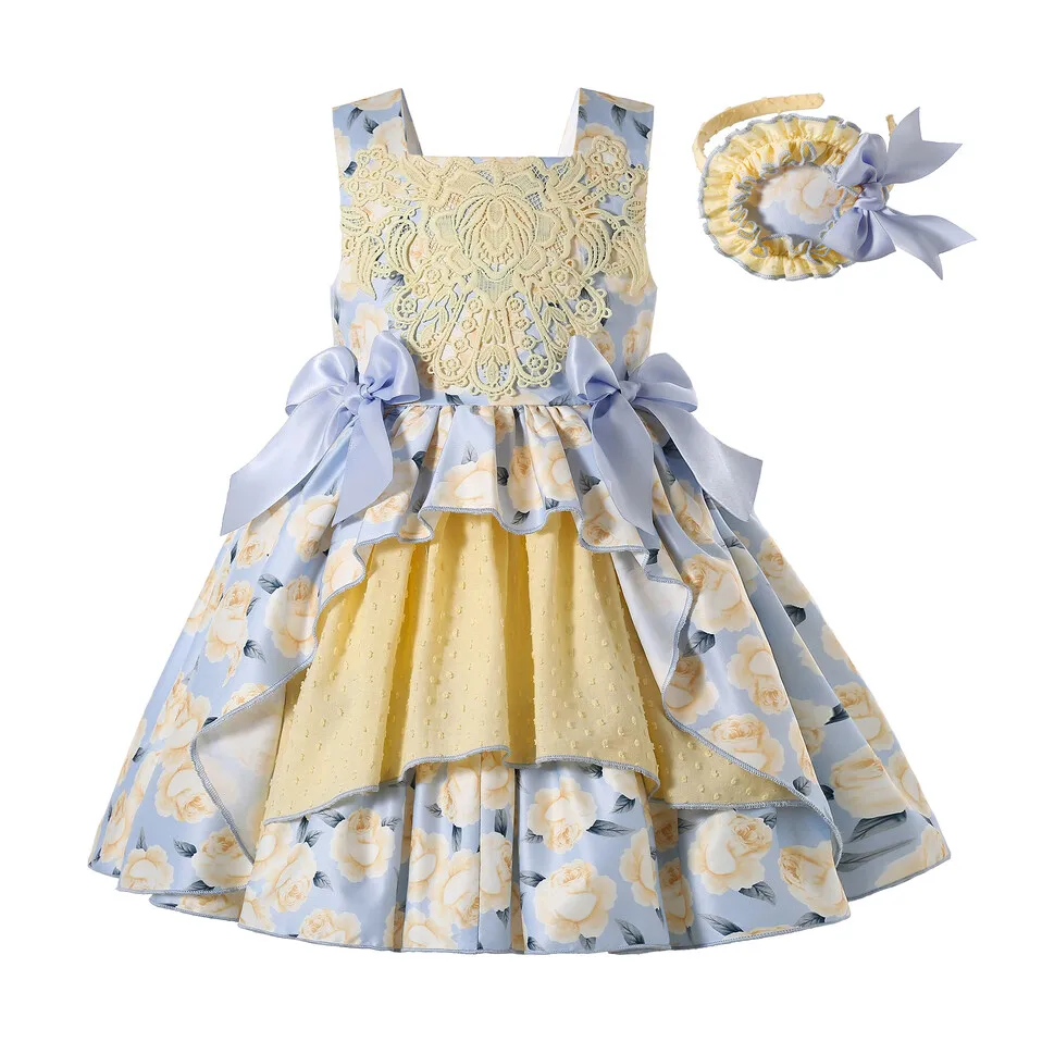 Pettigirl Mother Kids Baby Girls Summer Autumn Flower Bridesmaid Dresses for Children Princess Party Wedding Clothes 2368101214Y