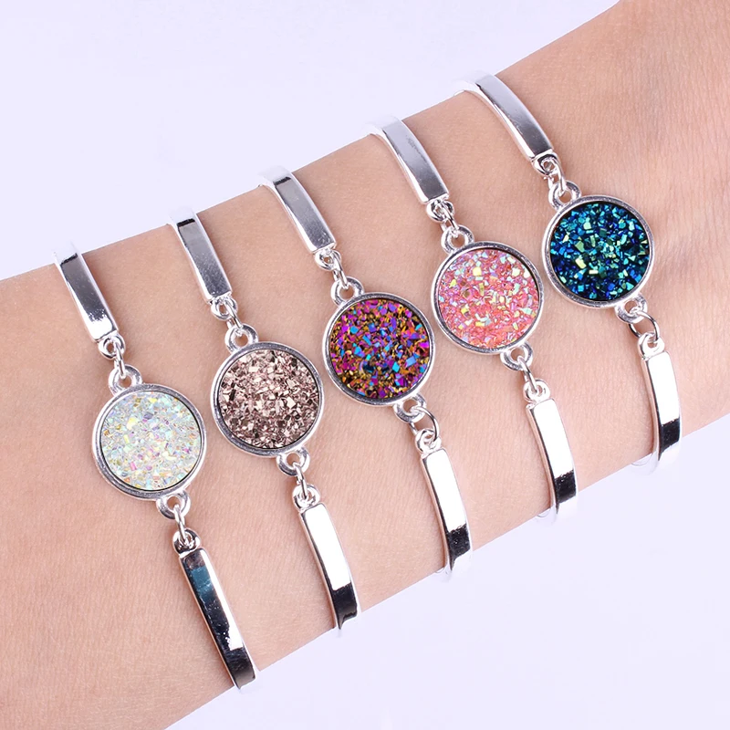 Round Rhinestone Linked Women\'s Hand Bracelets Korean Fashion Multicolor Crystal Charms Bracelet for Women Wholesale Accessories