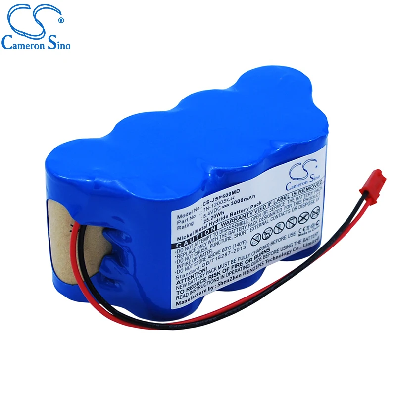 CameronSino Battery for JMS SP-500 Syringe Pump fits JMS 7N-1200SCK Medical Replacement battery 3000mAh/25.20Wh 8.40V Blue Ni-MH