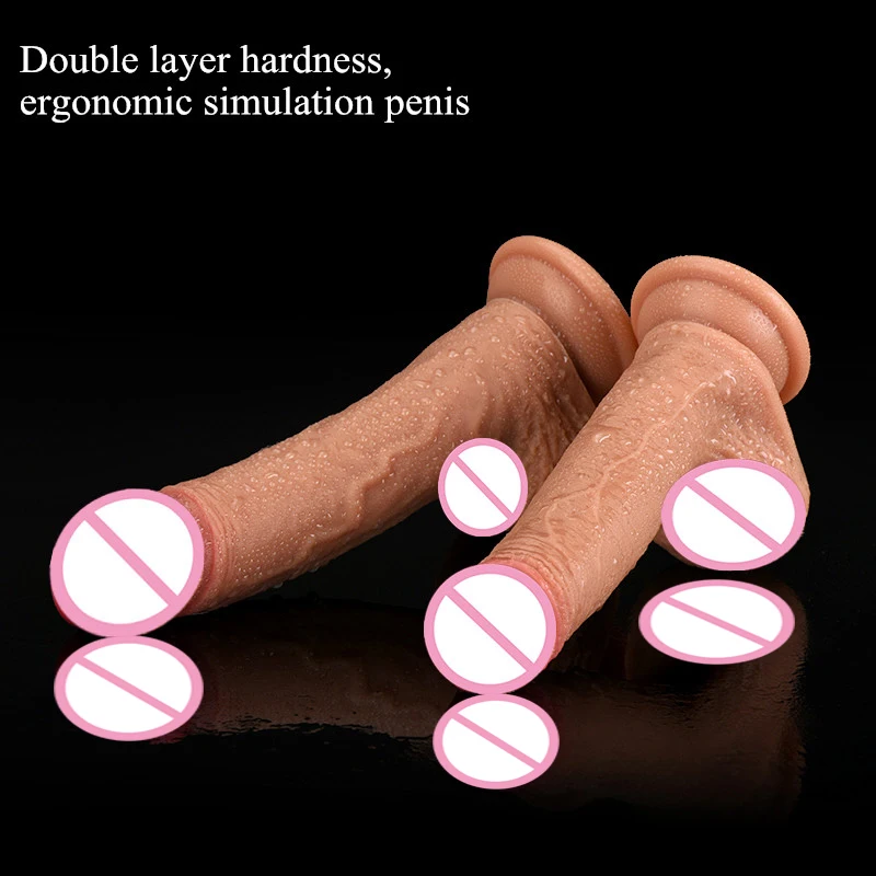 Telescopic Swing Vibrator Dildo Super Soft Silicone Realistic Penis Skin Feeling Big Dildo with Suction Cup Sex Toy for Woman