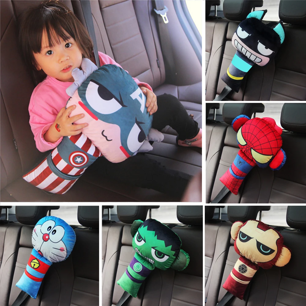 Cartoon Car Child Safety Belt Cover Shoulder Protector Decoration Large Extended Child Sleep Restraint Pillow Plush Interior