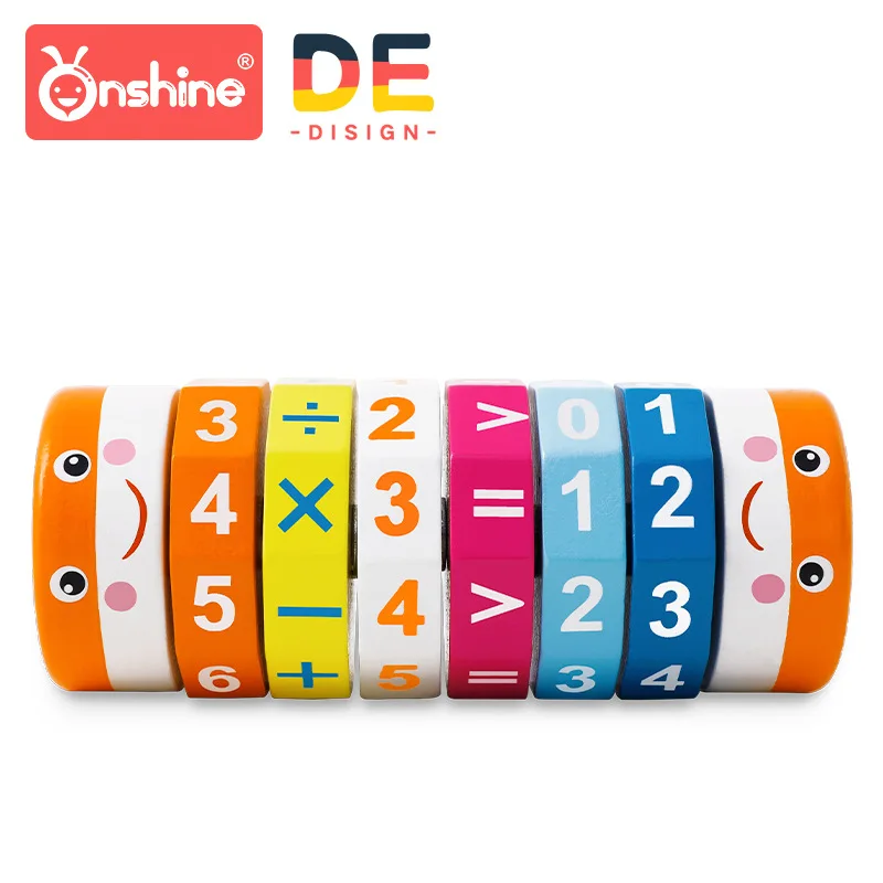 Cubi cilindrici aritmetici in legno per bambini Onshine giocattoli di cognizione inglese digitale giocattoli matematici per bambini regali 3Y +