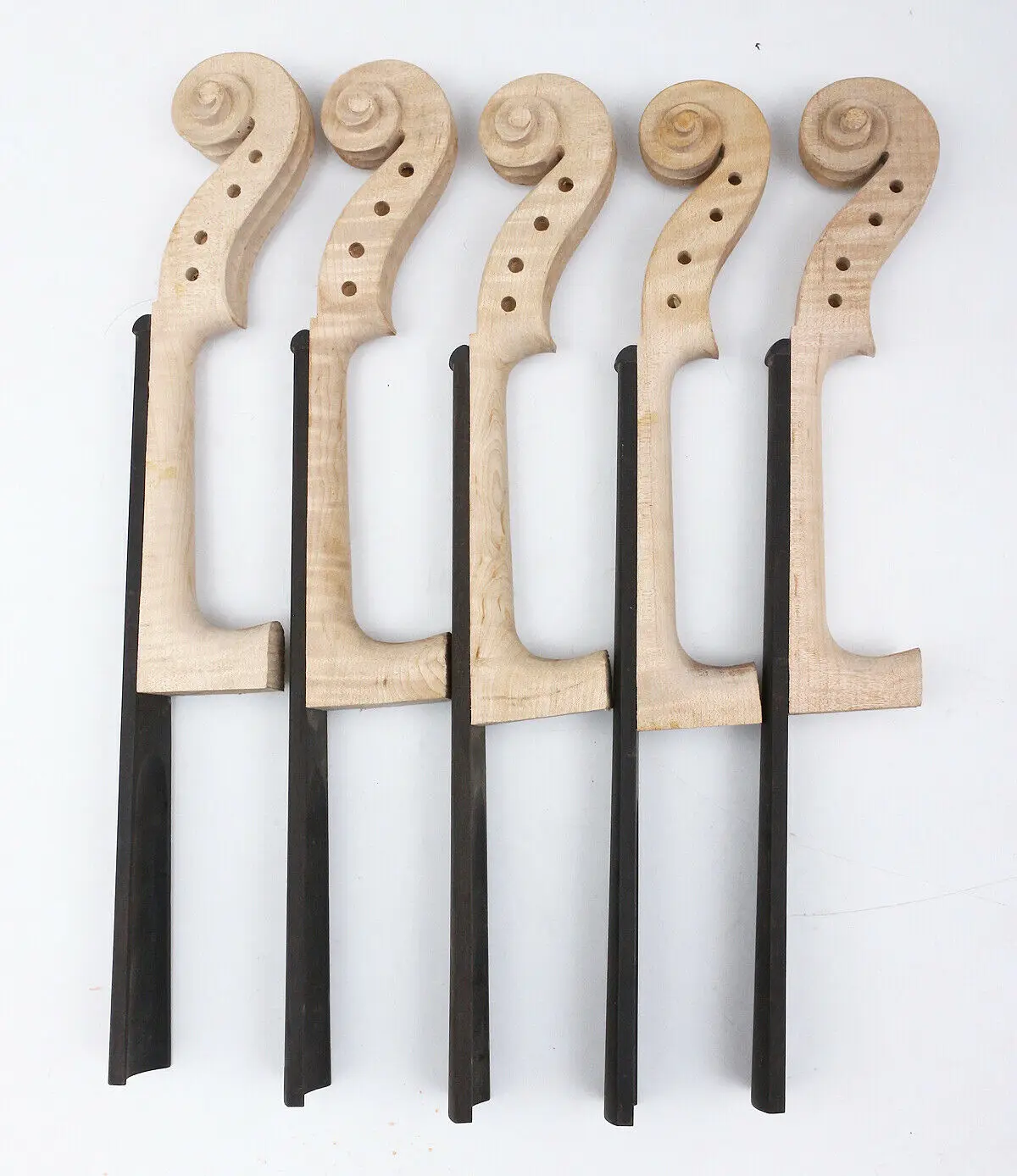 Hand-Carved 3pcs 4/4 Flame Maple Violin neck with Ebony Fretboard