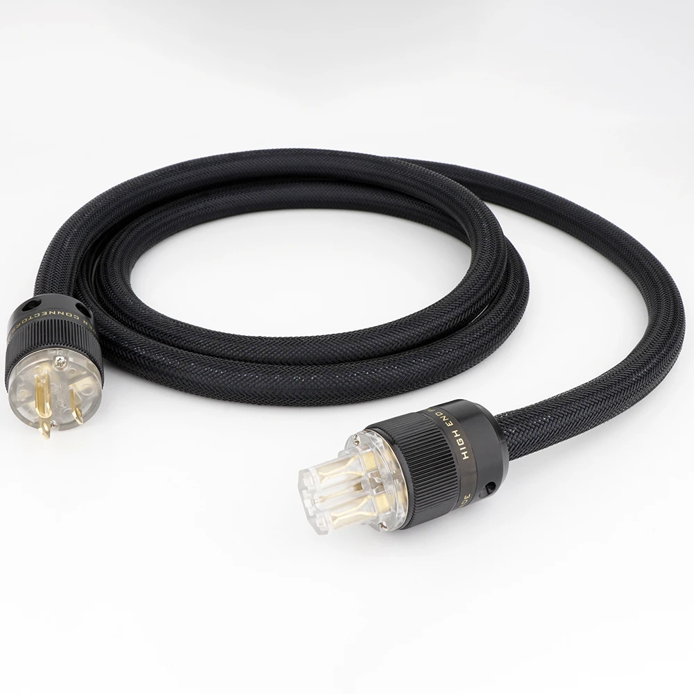 Cabo de alimentação de áudio hifi 6n ofc, cobre ue/eua/au, conexão de escudo duplo, amplificador de filterura, cabo de alimentação para amplificador de cd