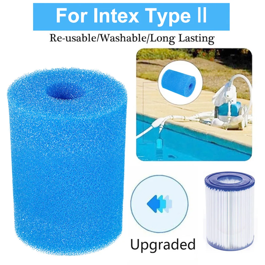 For Intex Type II Washable Swimming Pool Filter Sponge Reusable Foam Sponge Cleaner Tub Filter Cartridge Pool Cleaning Tools