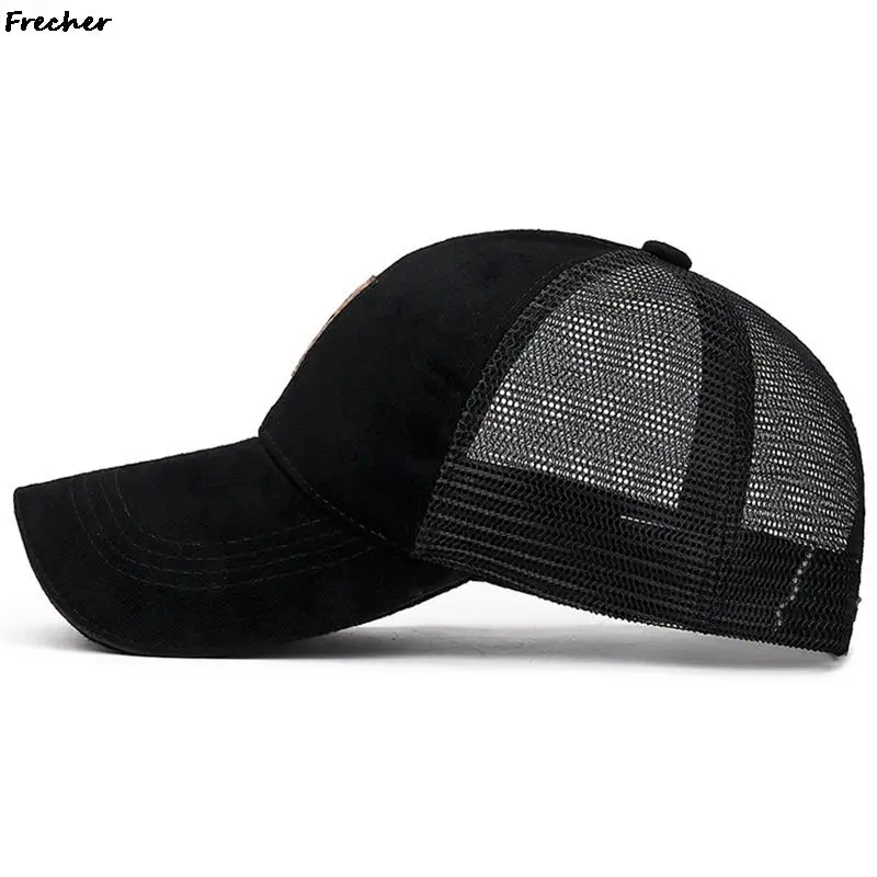 Unisex Mesh Cap Casual Plain Cotton Mesh Baseball Cap Adjustable Summer Cool Hats For Women Men Hip Hop Trucker Hat Dropshipping