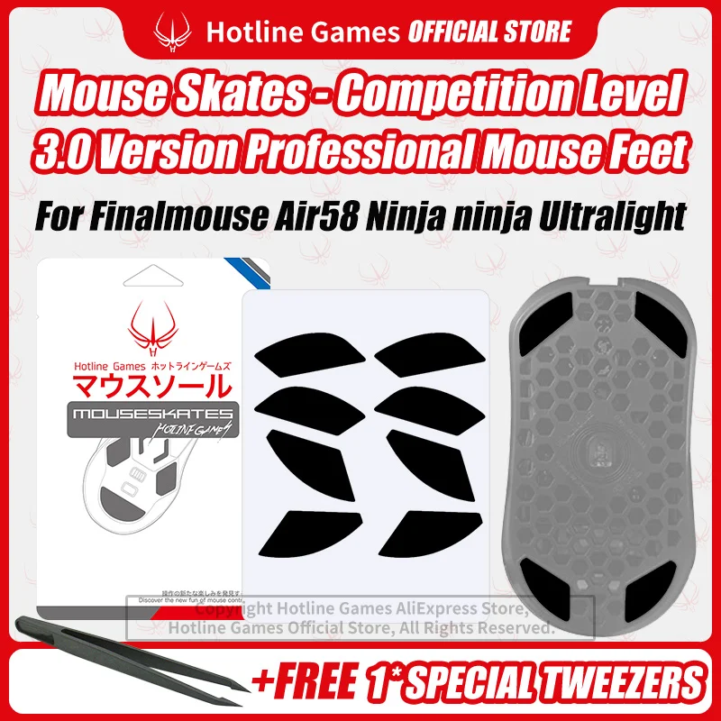 

2 Sets Hotline Games 3.0 Mouse Skates Mouse Feet Replacement for Finalmouse Air 58 Gaming Mouse,Smooth,Durable,Glide Feet Pads