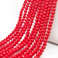 2 3 4 6 8mm Faceted Glass Beads Red Round Crystal for Jewelry Making Accessories Necklace Bracelet DIY