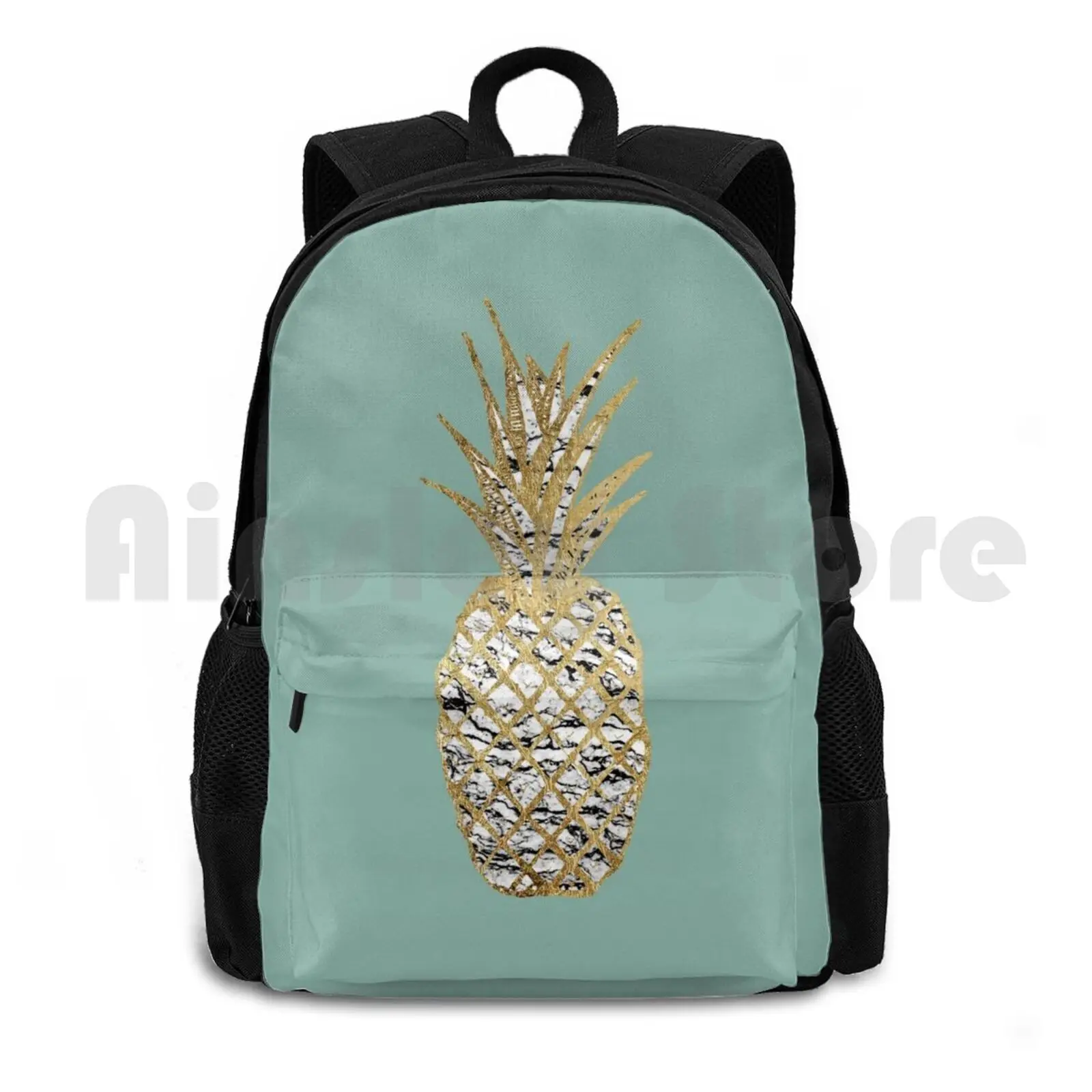 

Modern Chic Marble Gold Fruit Outdoor Hiking Backpack Waterproof Camping Travel Fruit Fruity Marble Gold Marble Marble Summer