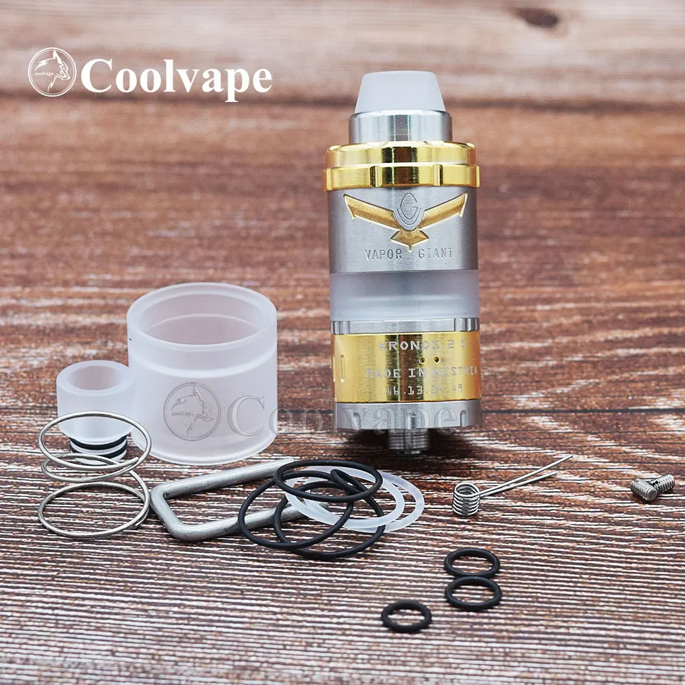 Vapor Giant Kronos 2 S rta Tanque de cigarrillo electrónico 4,5 ml 23 mm Flujo de aire ajustable MTL o DL Vaporizador de llenado superior atomizador vape