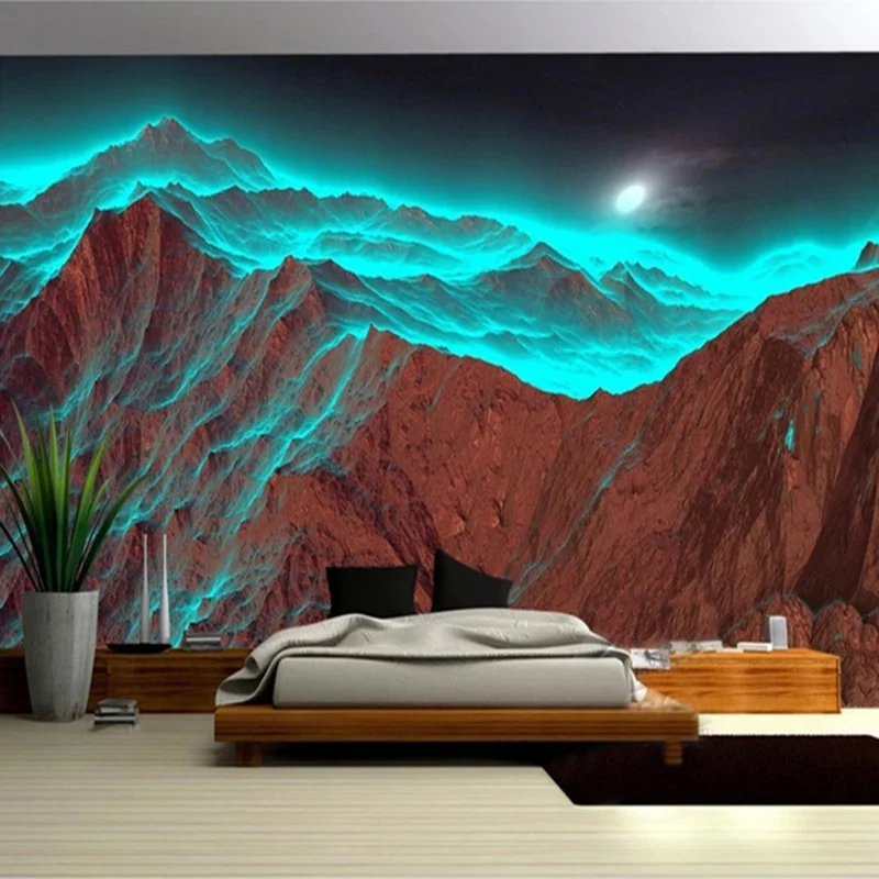 

Custom Photo Wallpaper For Bedroom Walls Modern Nature Landscape Mountain Photography Background Wall Art Papier Peint Mural 3D