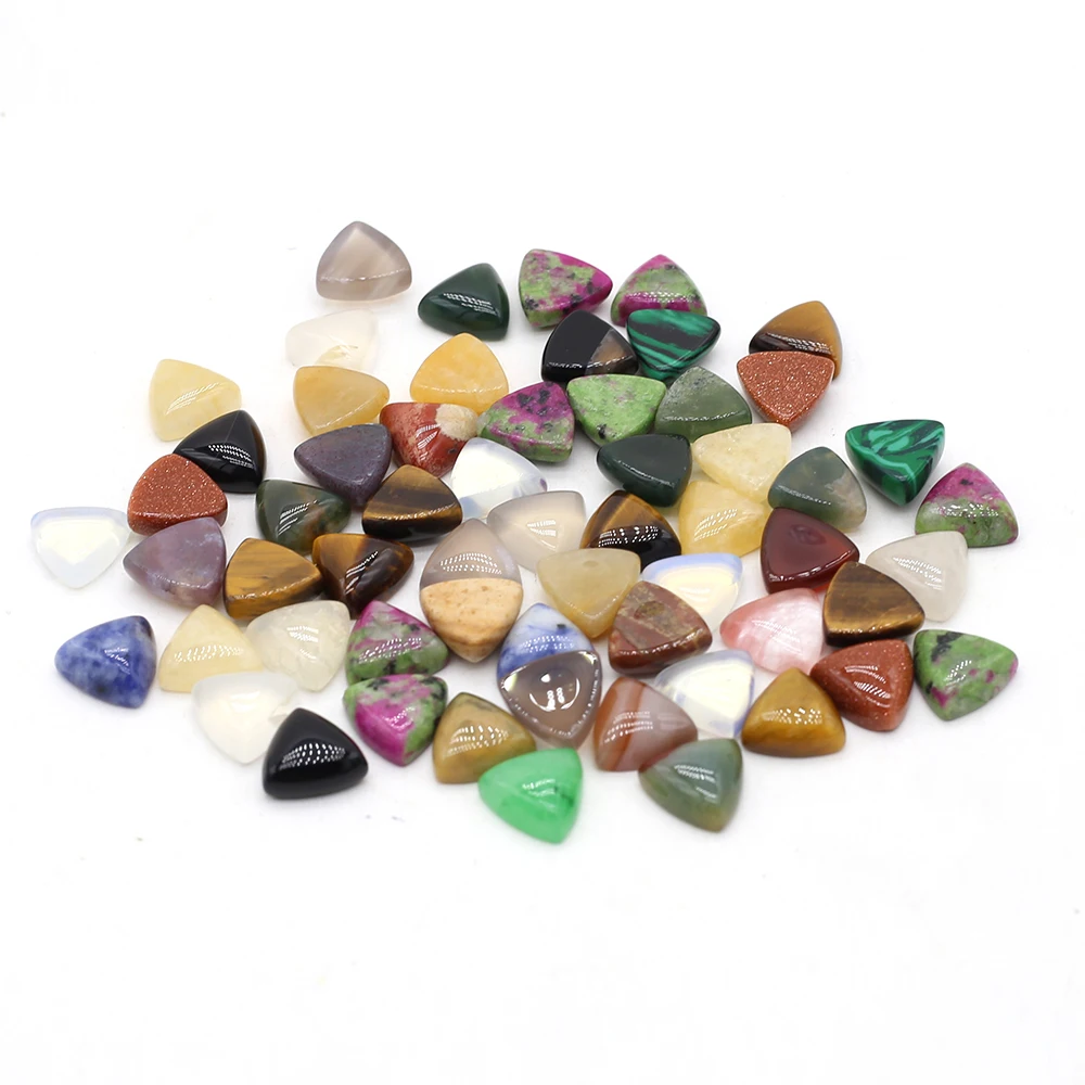 

10pcs/lot Natural Stone Cabochon Beads Fine Triangle Shape Natural Agates Loose Beads for Making DIY Jewerly Gift 10x10mm