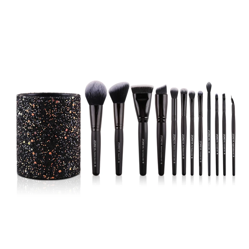 ZOREYA 12pcs Professional Makeup Brushes Set Foundation Powder Eyeshadow Eyebrow Make Up Brush Kit Box Cosmetic Beauty Tool