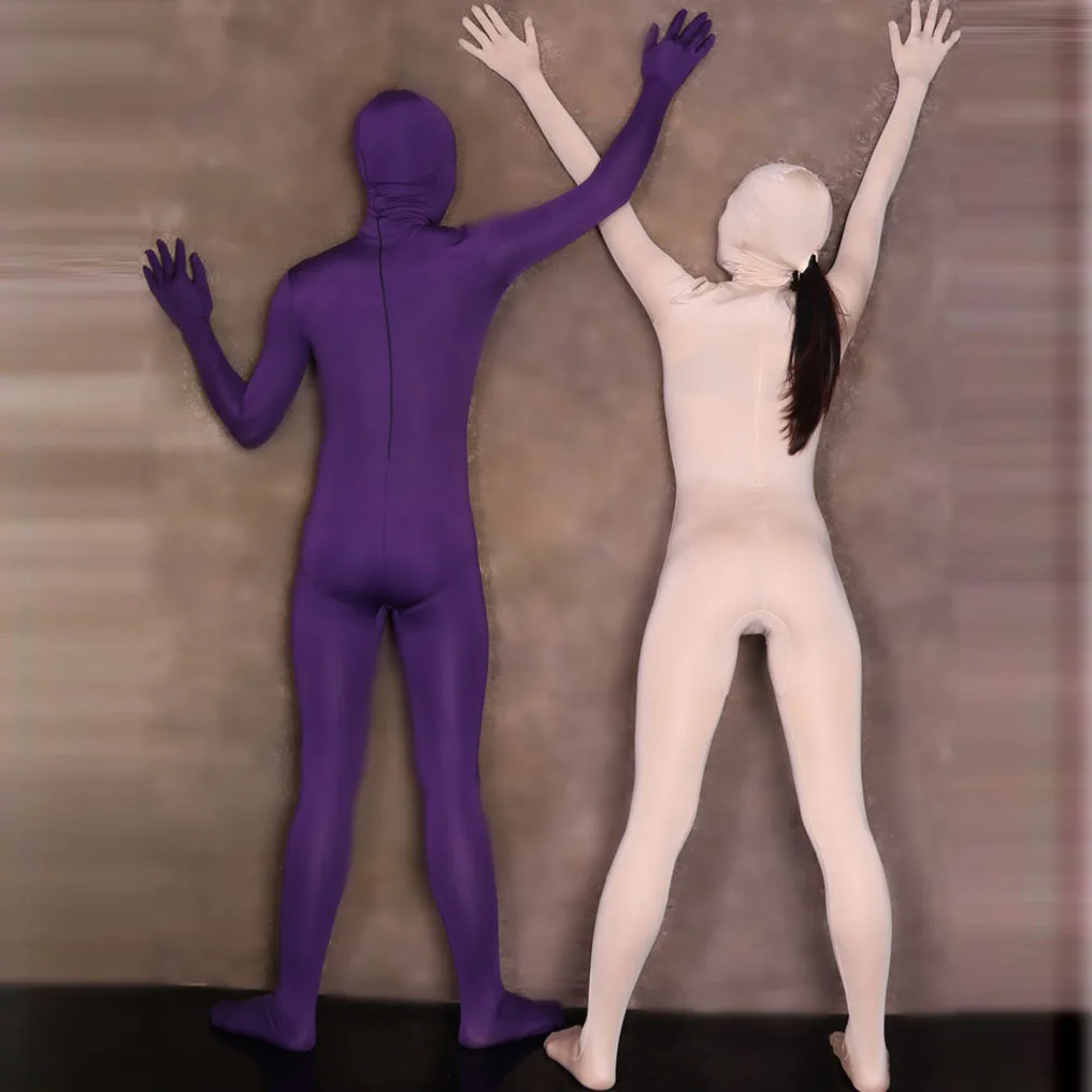 Fünf Finger eng einteilige Strumpfhose Voll mantel Zentai Bodysuit Bühnen maske Tanz kostüm Cosplay Unsichtbarkeit Umhang Bondage Anzug