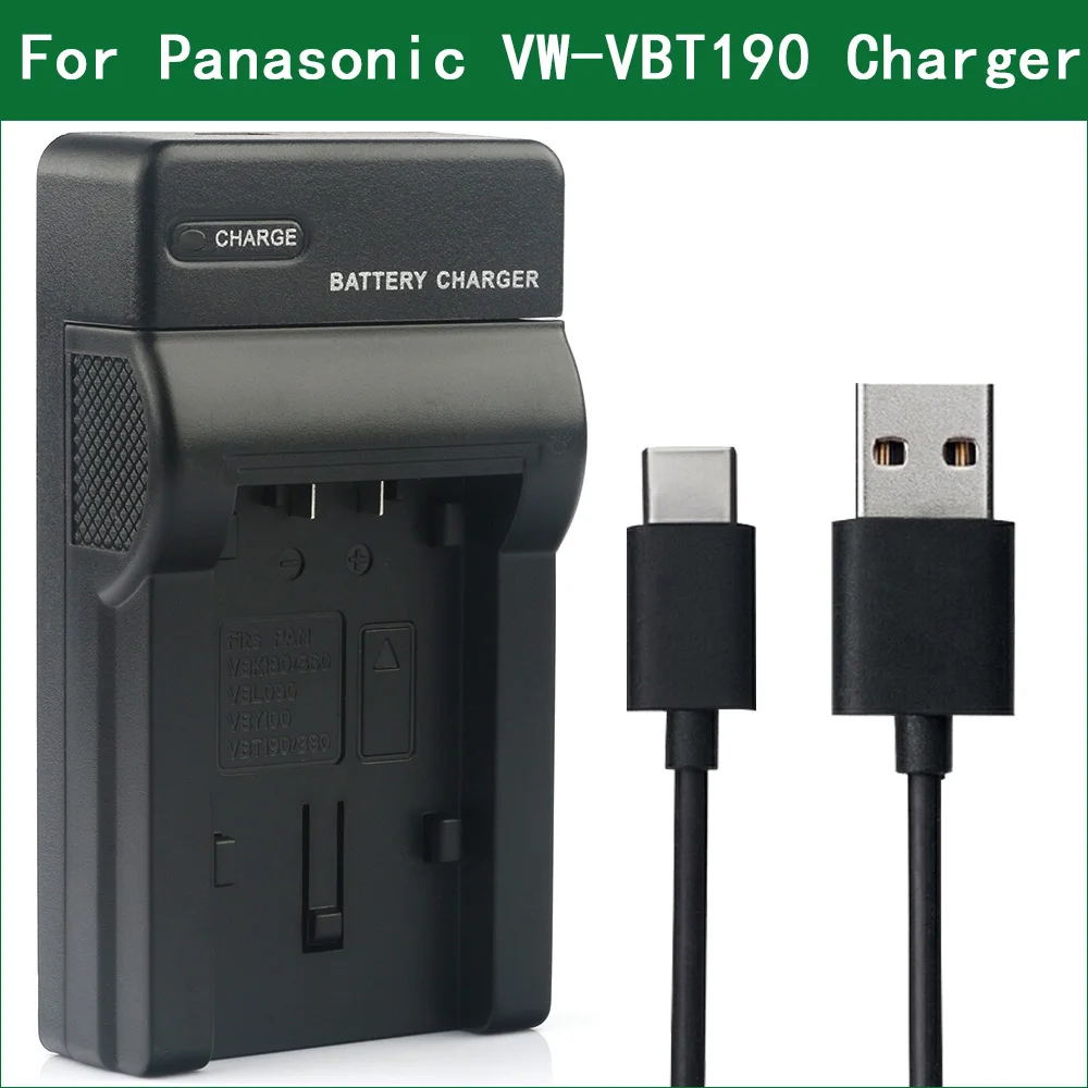 VW-VBT190 VW VBT190 VBT380 Battery Charger for Panasonic HC V510 V520 V720 V750 V770 V800 VX1 VX870 VX980 W570