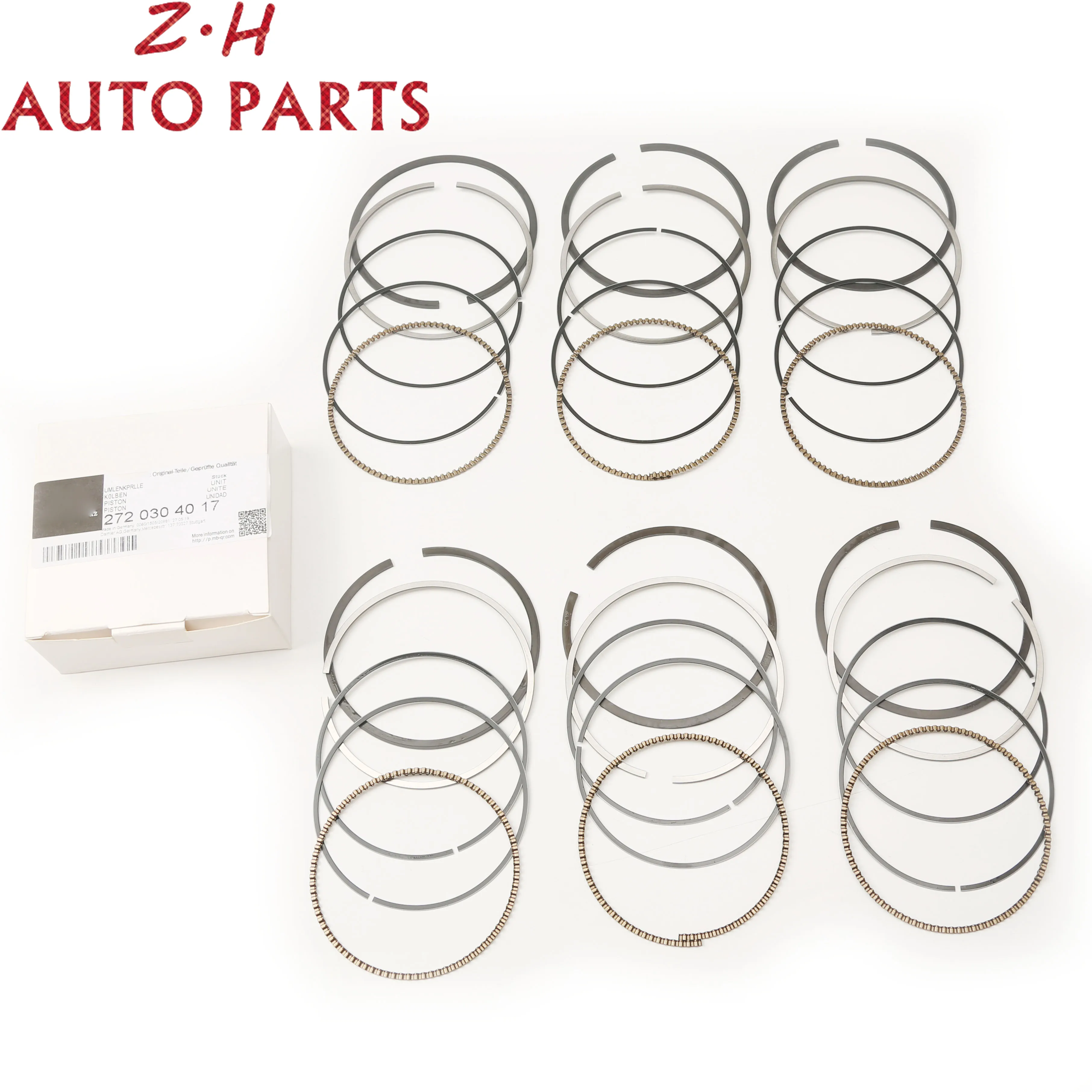 

6x Piston Ring Set Cyl. bore 88MM A2720301018 For Benz W203 M272 E25 2.5L 2496cc V6 W221 R230 M272 E30 3.0L 2996cc DOHC Engine